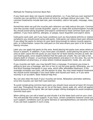 Tips and tricks about back pain