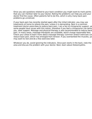 Tips and tricks about back pain