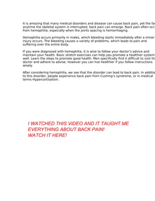 Tips and tricks about back pain