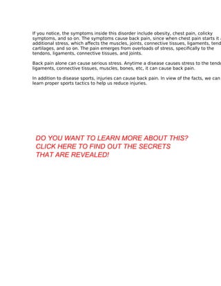 Tips and tricks about back pain