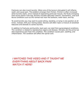 Tips and tricks about back pain