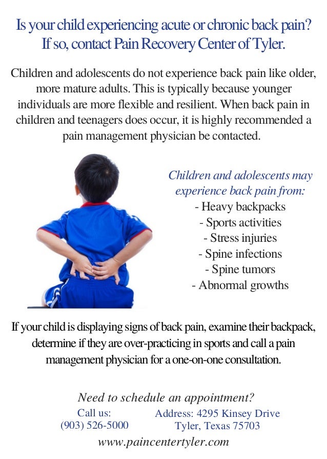 Back Pain in Children & Teenagers Pain Management Tyler TX