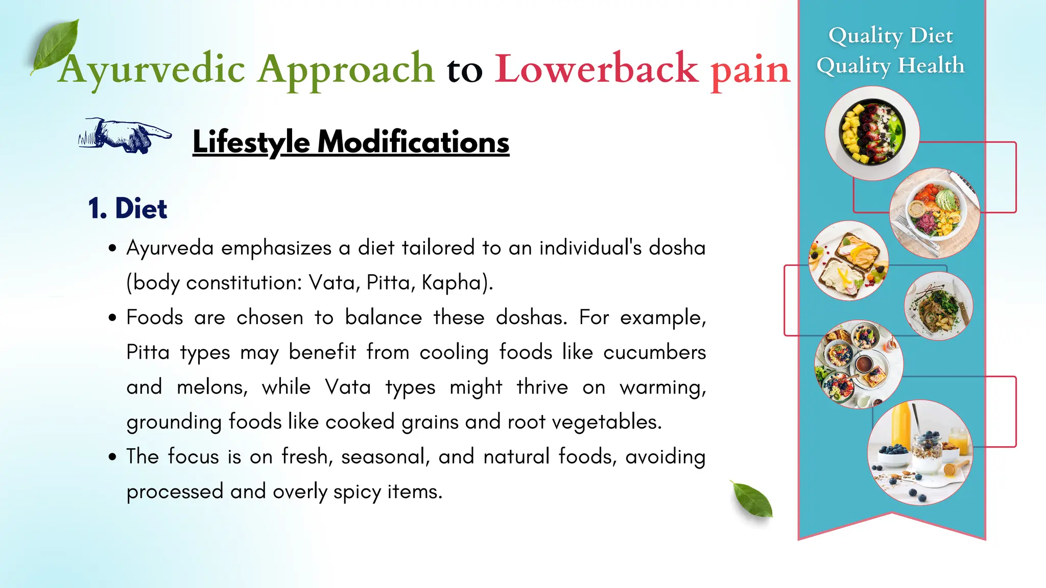 Lower Back pain solutions through Ayurveda | PDF