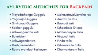 Lower Back pain solutions through Ayurveda | PDF