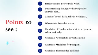 Lower Back pain solutions through Ayurveda | PDF