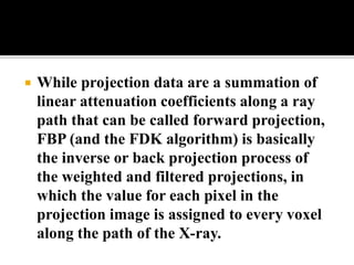 Back projection geometry in cbct