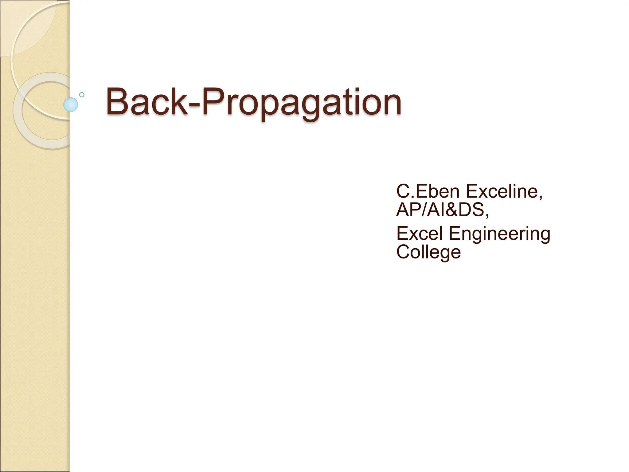 Backpropagation Algorithm forward and backward pass | PPT