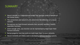 Backpropagation Neural Network Implementation and Applications in ...