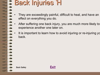 Back safety ppt | PDF