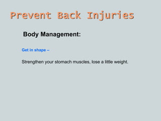 Back safety | PPTX