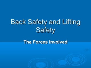 Back Safety and LiftingBack Safety and Lifting
SafetySafety
The Forces InvolvedThe Forces Involved
 