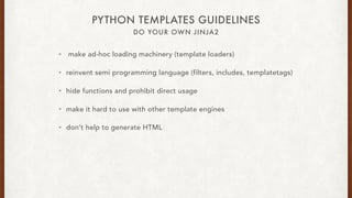 Backslant or python templates engines design guidelines. | PPT