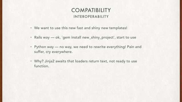 Backslant or python templates engines design guidelines. | PPT