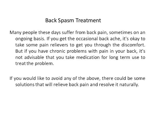 How do you treat muscular spasms?
