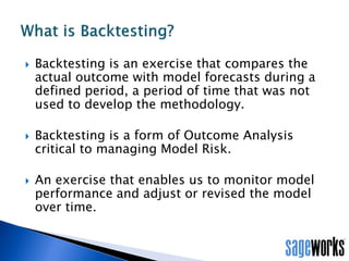 ALLL Backtesting at the Portfolio Level
 Compares ALLL with annualized Net Charge-offs Year to Date.
 