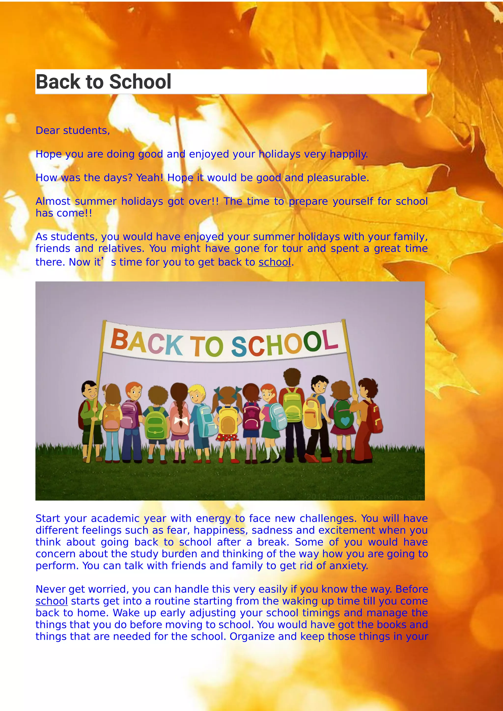 Back to school | PDF