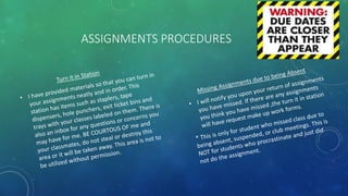 ASSIGNMENTS PROCEDURES
 