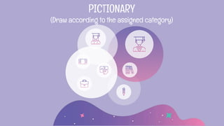 PICTIONARY
(Draw according to the assigned category)
 