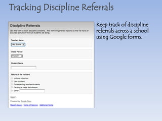 Graph data across 5 variables using the motion chart Example: http://bit.ly/dQLtt6
