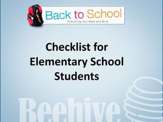 Checklist for Elementary School Students 