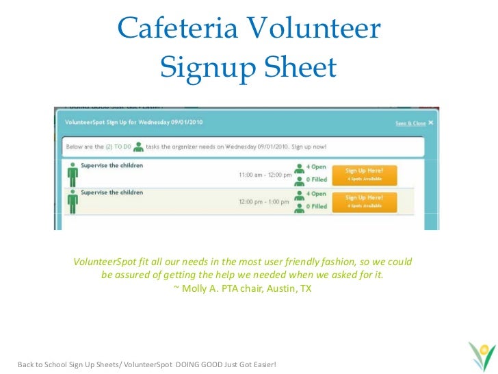 volunteer signup form