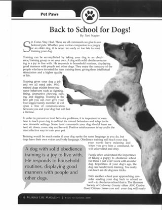 Back To School For Dogs A