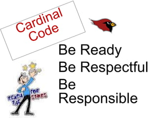 Be Ready
Be Respectful
Be
Responsible
 