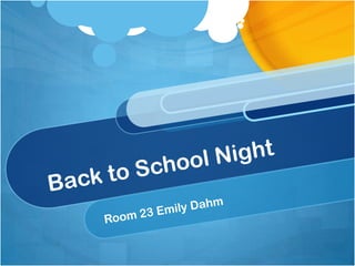 Back to School Night