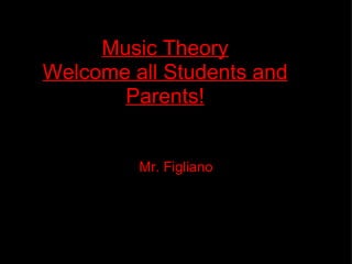 Music Theory Welcome all Students and Parents! Mr. Figliano   