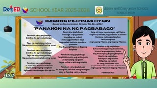 SCHOOL YEAR 2025-2026 LIGAYA NATIONAL HIGH SCHOOL
SENIOR HIGH
 
