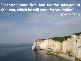 “Fear not, stand firm, and see the salvation of the Lord, which he will work for you today.” (Exodus 14.13)
