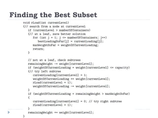 Finding the Best Subset
 