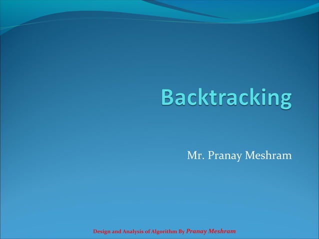 Backtracking | PPT