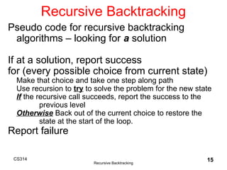 Backtracking.ppt Backtracking IN DESIGN ANALYSIS AND ALGORITHMS | PPT