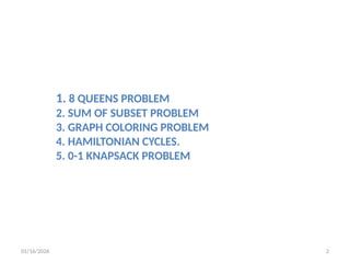 BACKTRACKING introduction, algorithm and methods | PPTX