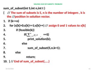BACKTRACKING introduction, algorithm and methods | PPTX