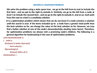 BACKTRACKING introduction, algorithm and methods | PPTX