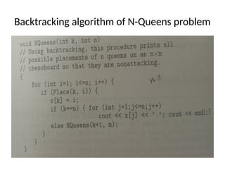 Backtracking algorithm of N-Queens problem
 