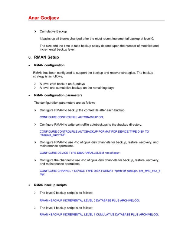 Backup And Recovery Procedure Pdf