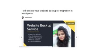 website backup or migration in wordpress