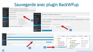 © Jasmine Brien 2016-07-23
Sauvegarde avec plugin BackWPup
1
2
3 4
 
