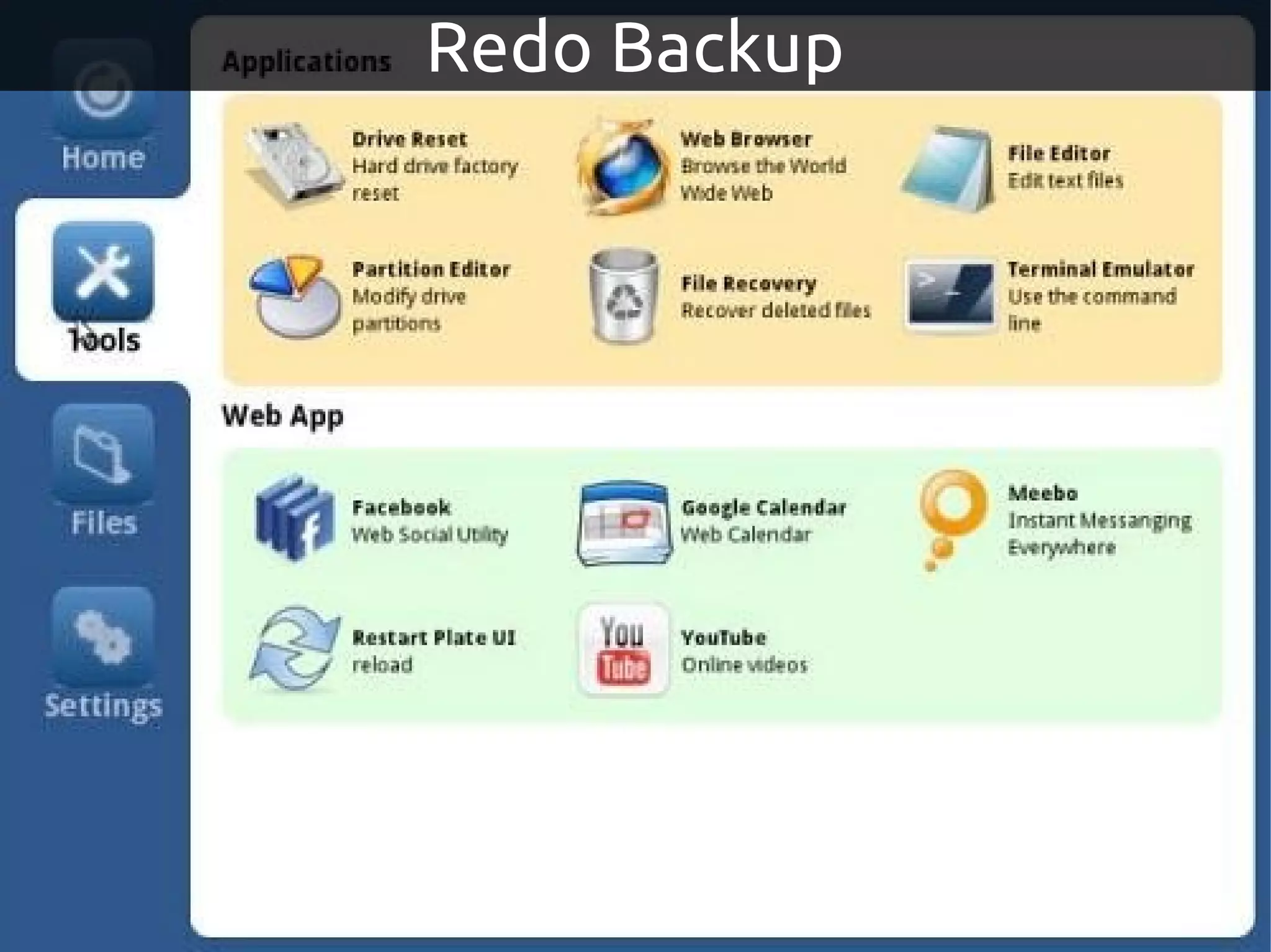 Redo Backup
 