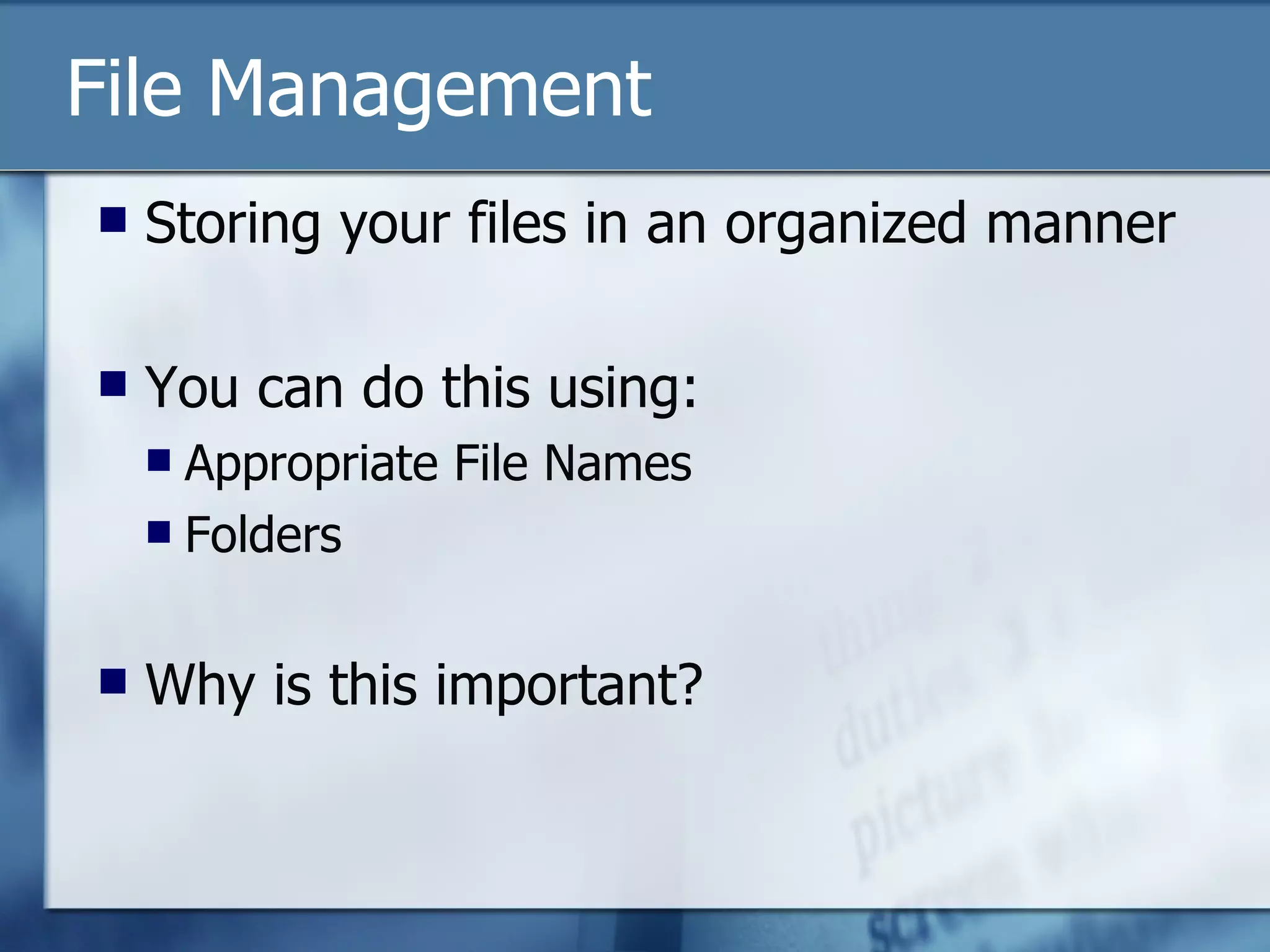 Backup And File Management | PPT