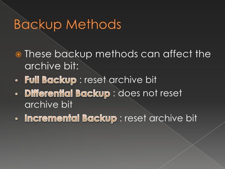 Backup Archive Bit