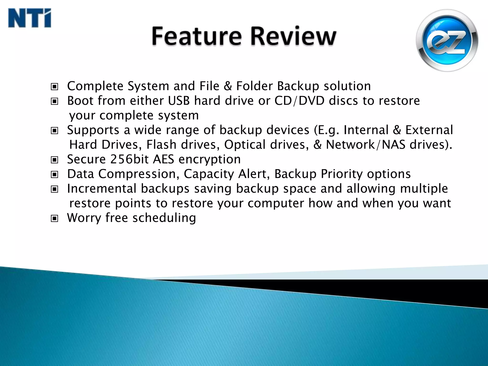   Most common files are grouped into easy to select categories