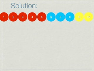 Solution:
1   2   3   4   5   6   7   8   9   10
 