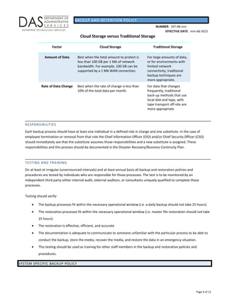 Data Storage Policy Examples Backup policy template julie bozzi oregon | DOC