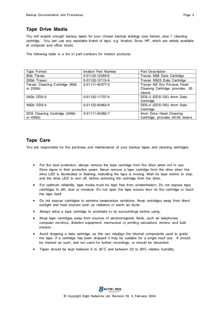 Backup Procedures Template Backup Procedures Template