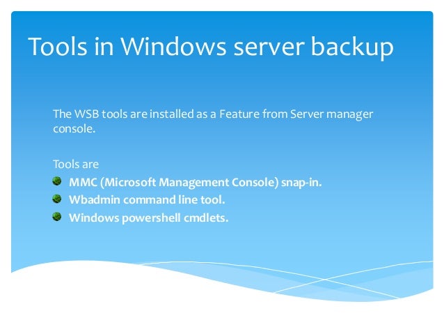 Backup Restore In Windows