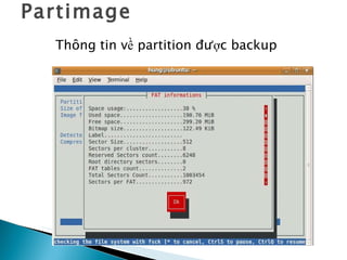 Partimage Thông tin về partition được backup 